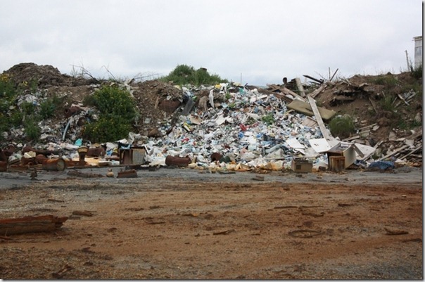 Стихийная свалка бытовых отходов недалеко от реки Рыбная