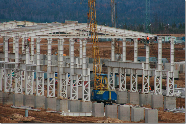 Строительство Богучанского алюминиевого завода в Нижнем Приангарье. Фото пресс-службы ОК Русал