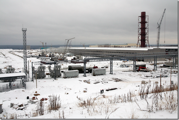 Стройплощадка Богучанского алюминиевого завода. Фото пресс-службы ОК Русал