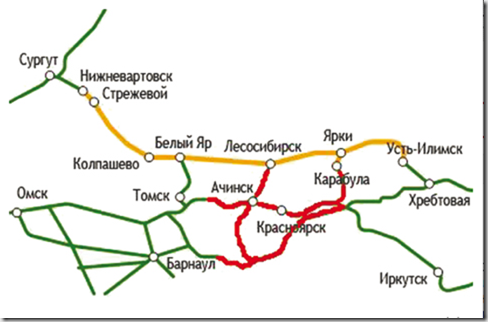 Линии Северо-Сибирской магистрали (Севсиб)